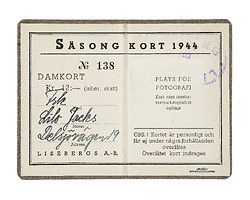 Lilos säsongskort från Liseberg år 1944